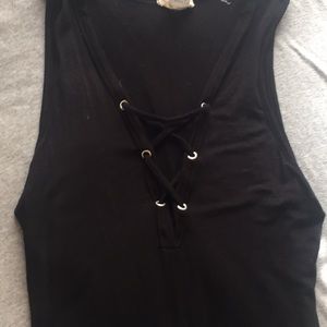 Wet seal lace up body suit